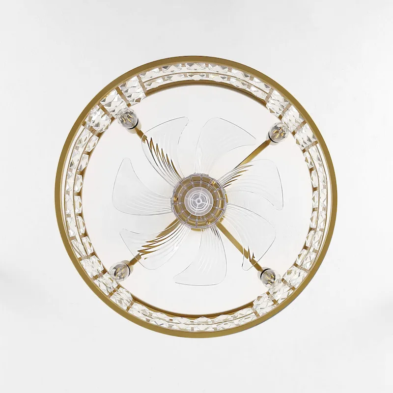 GetLedel 18-in Crystal Chandelier Ceiling Fan with Remote and Light - 18