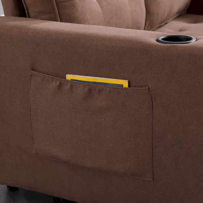 Foldable Tufted Loveseat with Pull Out Bed and Side Pockets