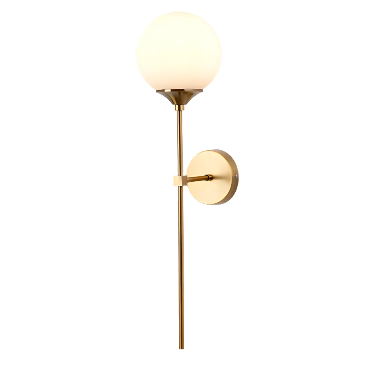Modern Grey Glass Globe Metal Wall Sconce