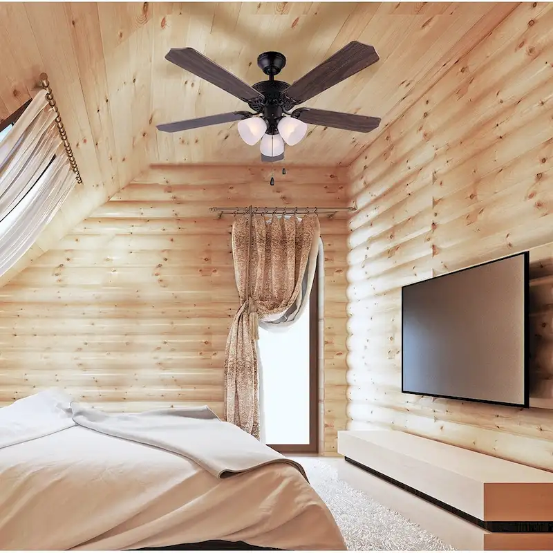 42-Inch Ceiling Fan Bronze Fan with Light Kit for Farmhouse or Rustic Interiors - Oil Rubbed Bronze