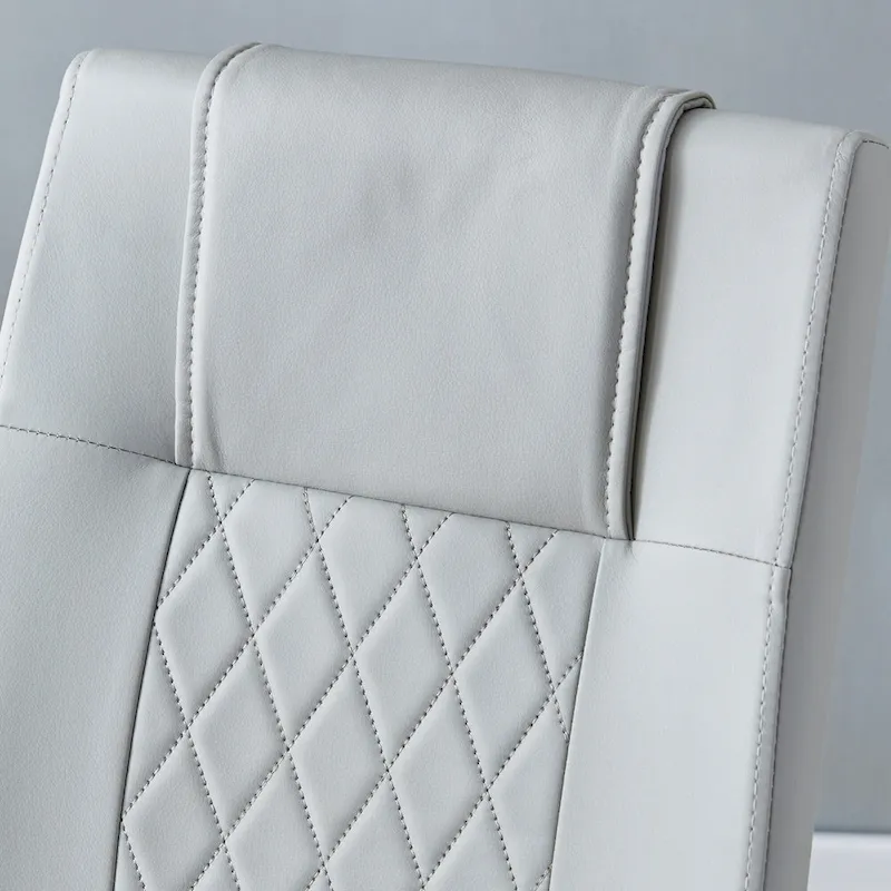 Modern Tempered Glass Dining Table Set with U-shaped Marble Pattern Base and PU Upholstered Chairs