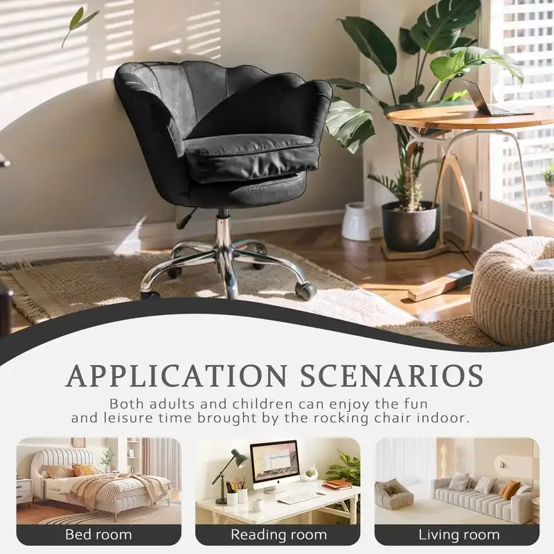 Accent Chair Swivel Vanity Chair Office Desk Chair With Wheels Modern Height Adjustable Pink/Grey/White