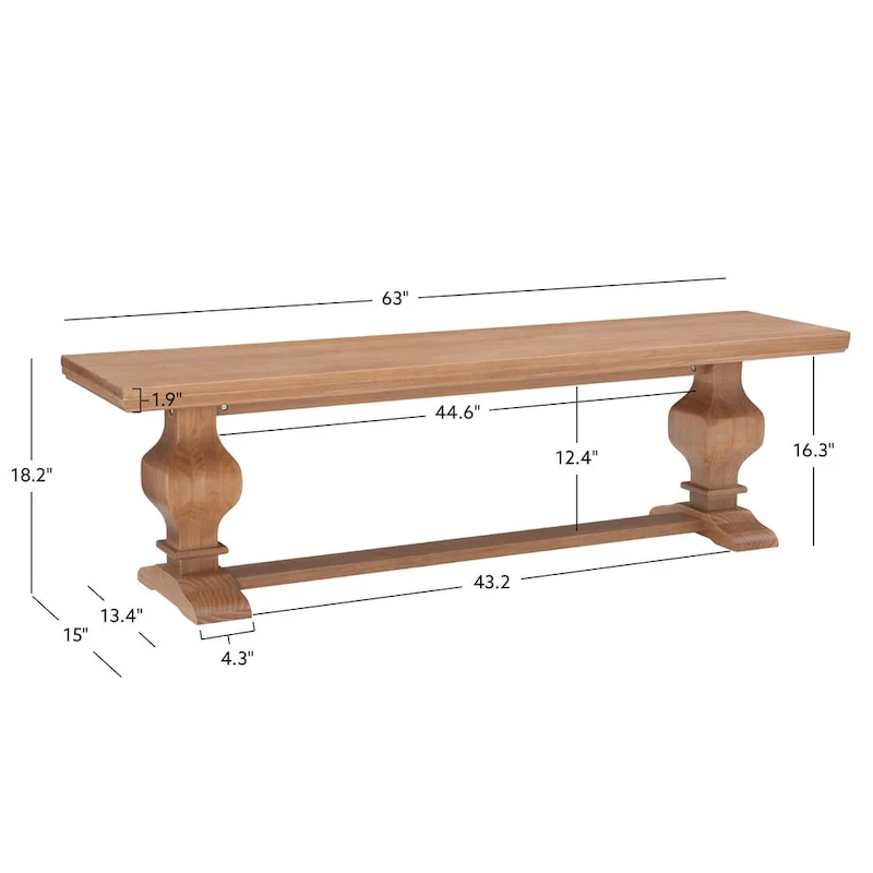 Solid Wood Dining Bench