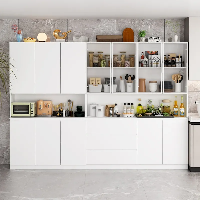 Modular Buffet and Display Cabinet - Modular Design in Pristine White