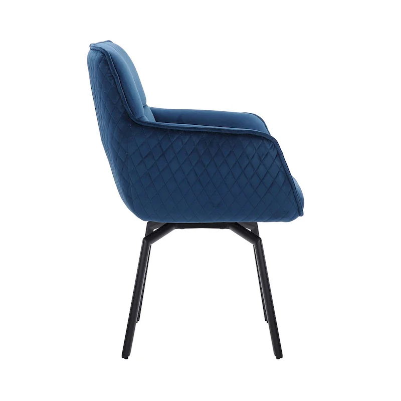 Swivel Velvet Accent Chair with Metal Legs