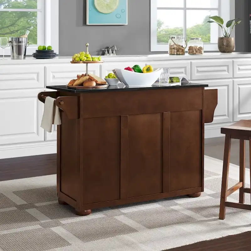 Crosley Eleanor Brown Wood/ Stainless Steel Top Kitchen Island - 18d x 51.5w x 35.25h