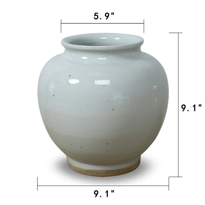 9  Wide Clara Round Vase with Unglazed Base