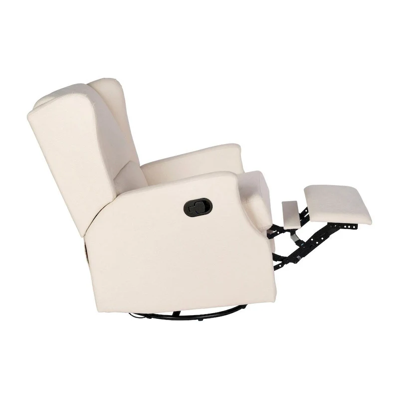 Wingback Manual Recliner Swivel Glider, Cream/Light Gray/Dark Gray, 3-Position, Seats 1