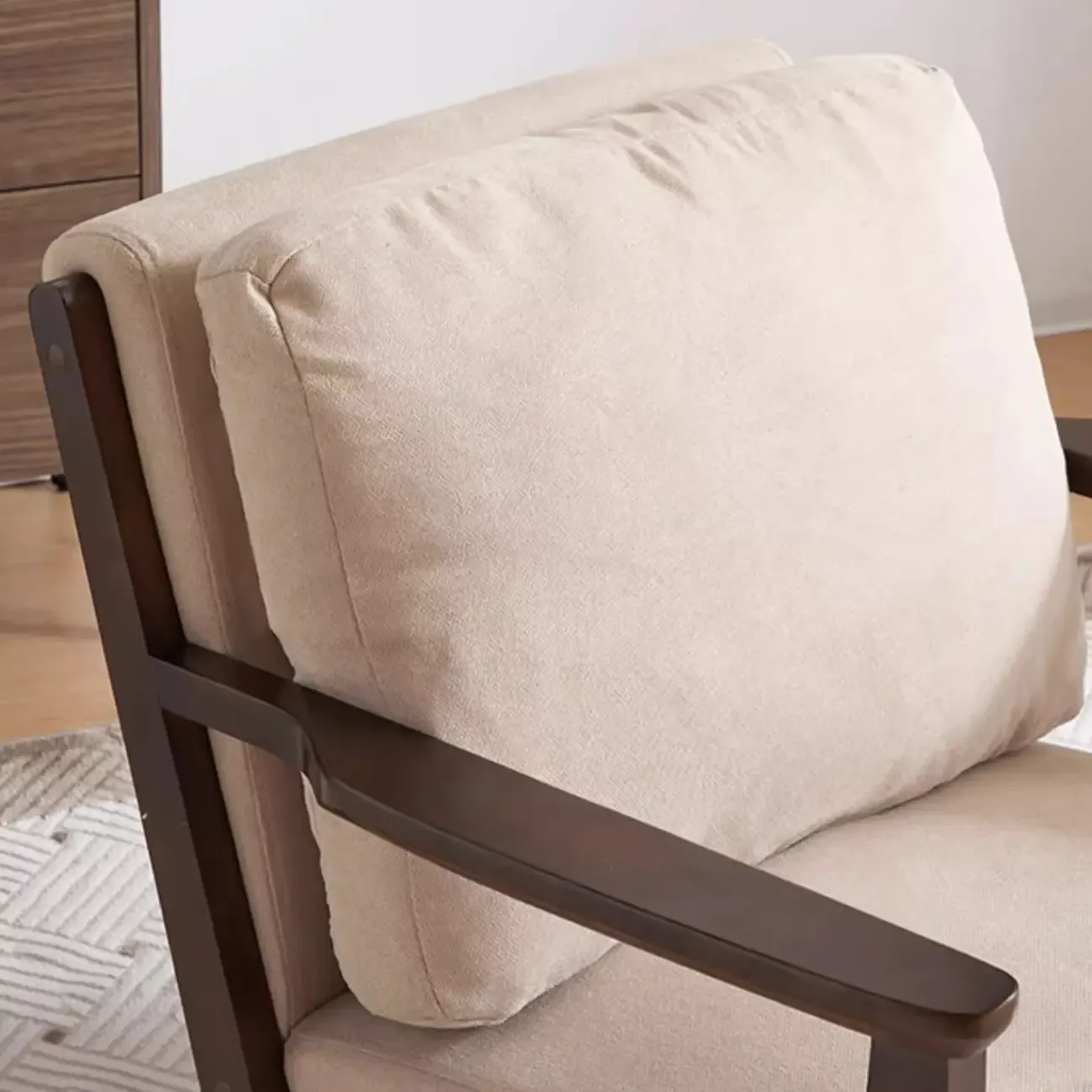Modern Arm Chair Cotton Linen Living Room