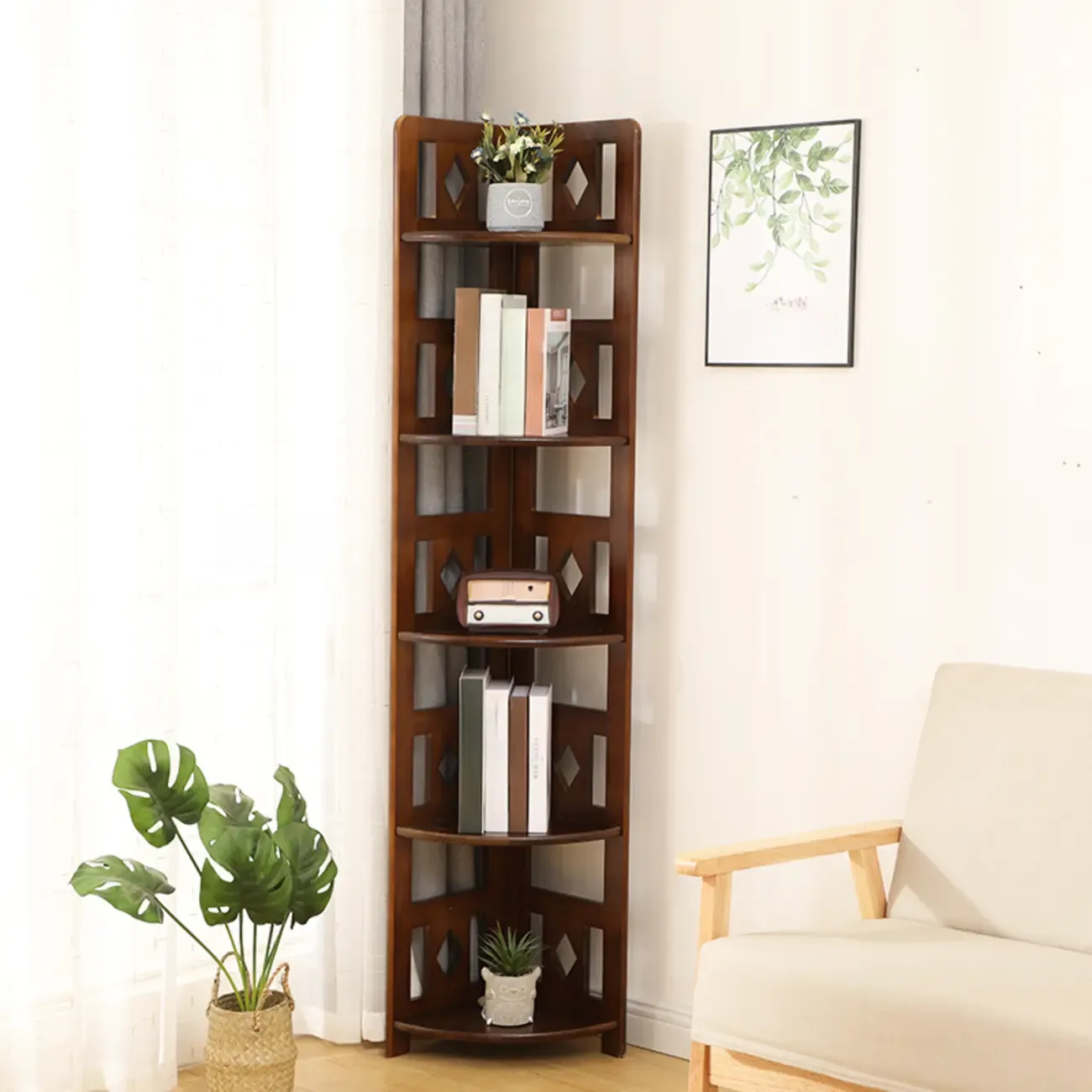Free Standing Pine Wood Wine Racks with Bar Glass Holder Shelf
