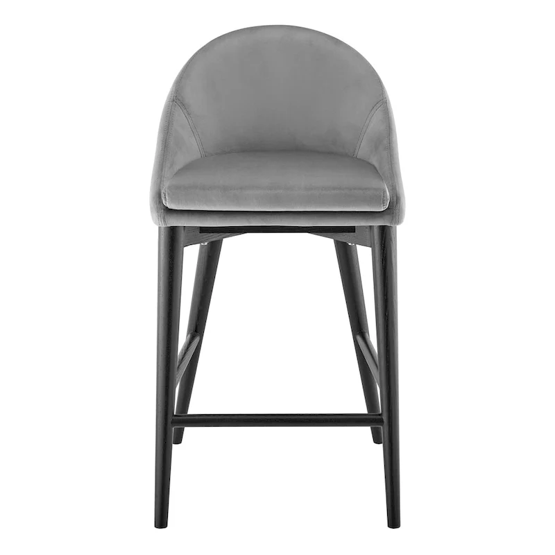 Baruch Counter Stool in Beige with Matte Black Legs - Set of 1