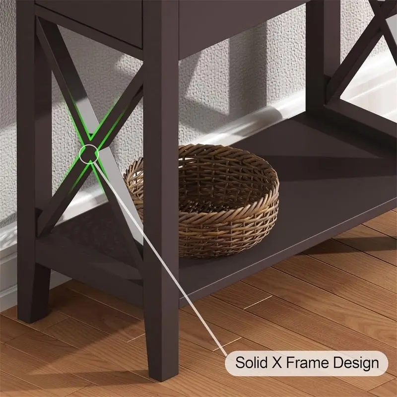 Material Flip Top Narrow End Table - 11D x 23.5W x 24H