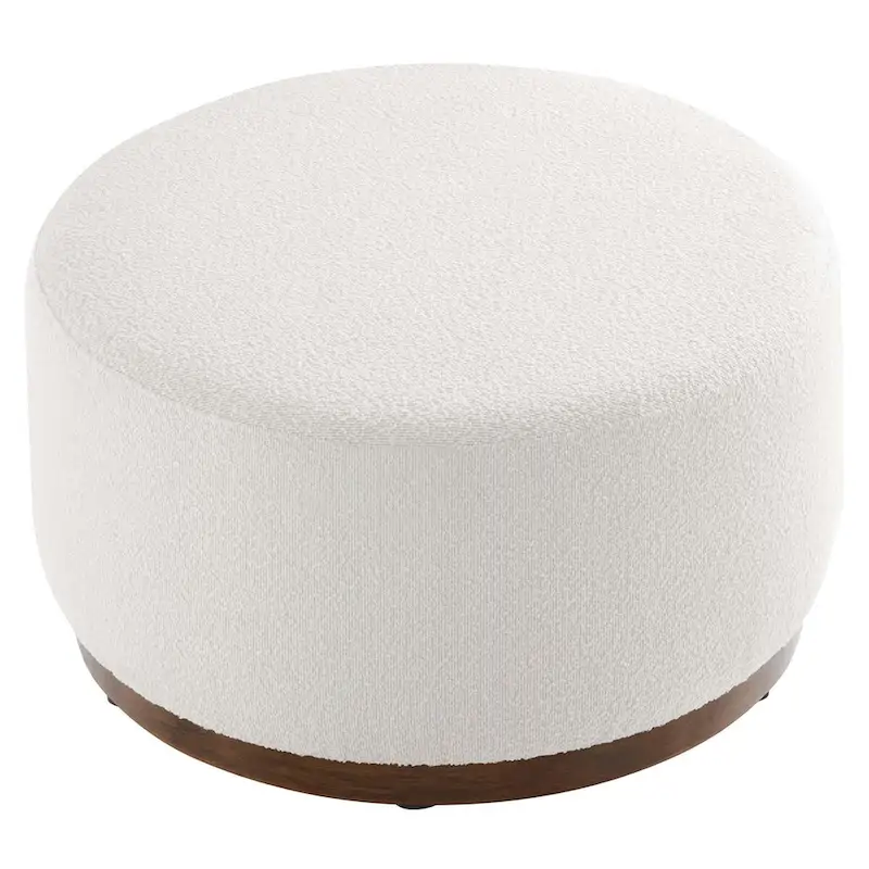 Tilden Large 23/29/38 Round Boucle Upholstered Ottoman
