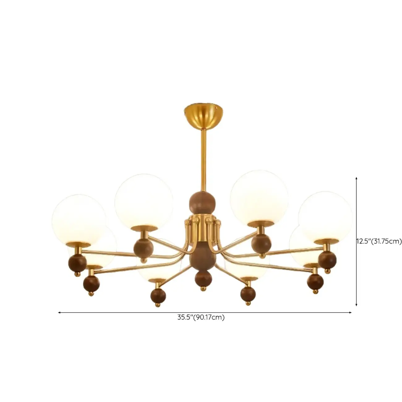 Modern Stylish Black Nickel Glass Globe Chandelier