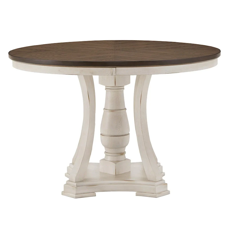 Tournus Dual-tone Solid Rubberwood Round Dining Table Set by iNSPIRE Q Classic