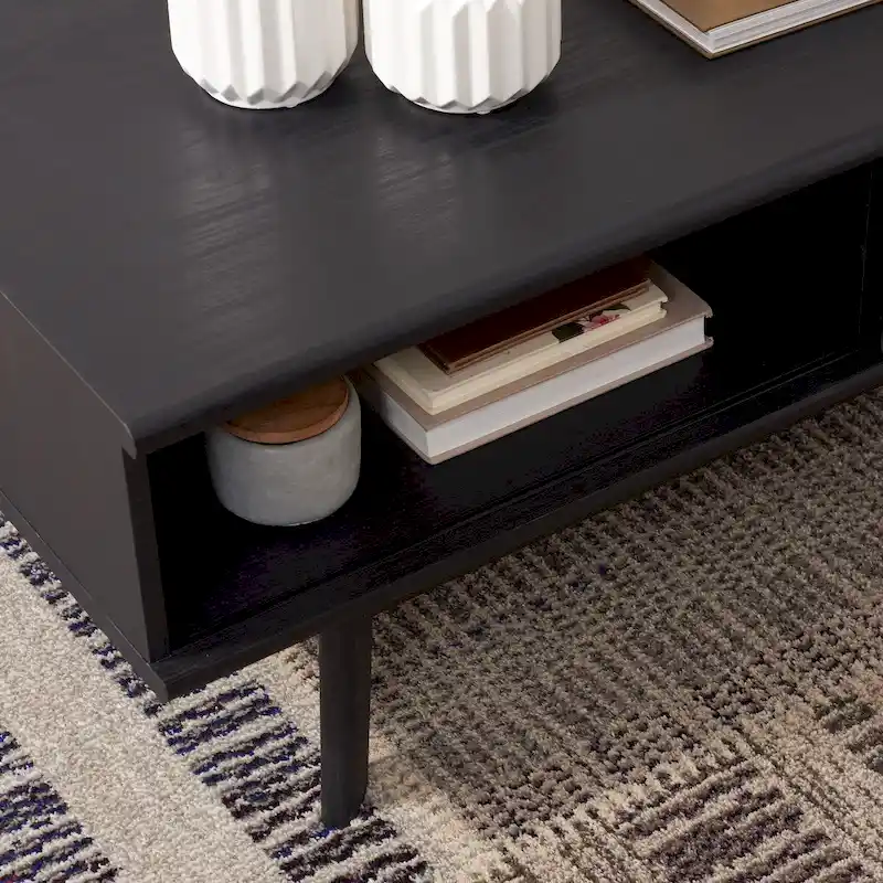 SAFAVIEH Ameetha Mid-Century 1-Shelf Walnut Coffee Table - 46 W x 23 D x 16 H - 46Wx23Dx16H