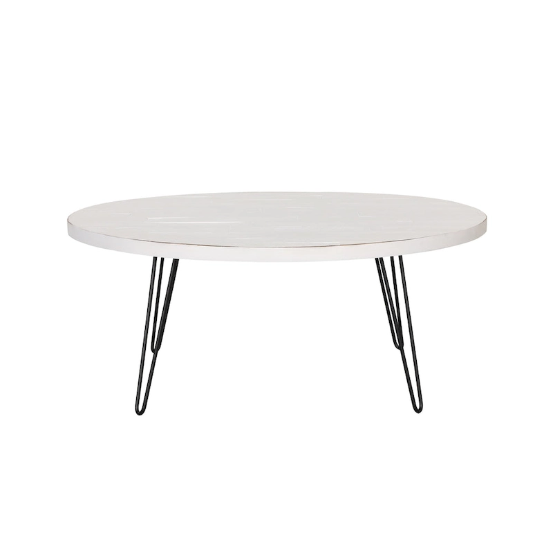 Raffles 44  Wood Oval Cocktail Table