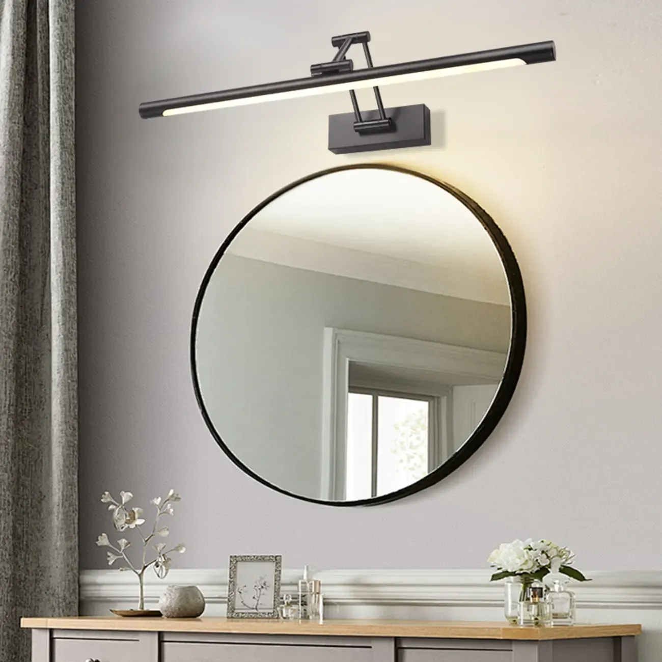 Adjustable Black Metal Cylinder LED Vanity Lights