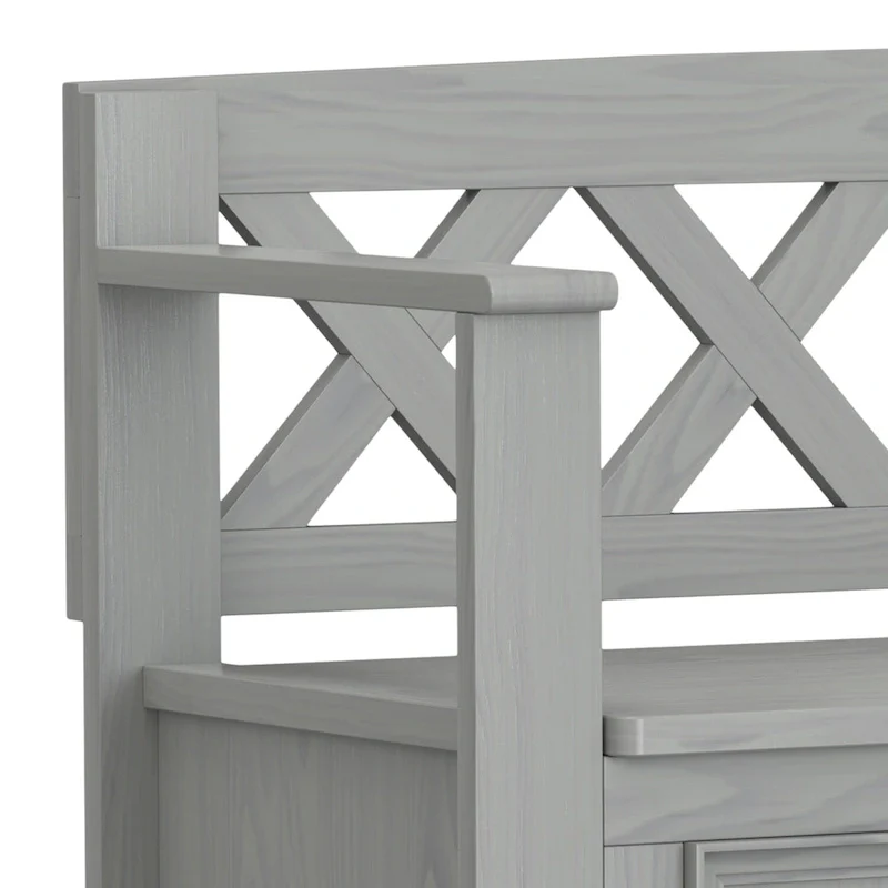 WYNDENHALL Halifax 48 inch Wide Solid Wood Transitional Entryway Bench - 48 Inches wide