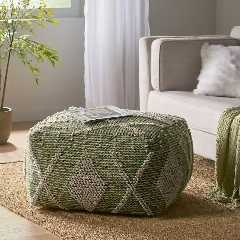 Brinket Boho Cube Yarn Pouf by Christopher Knight Home