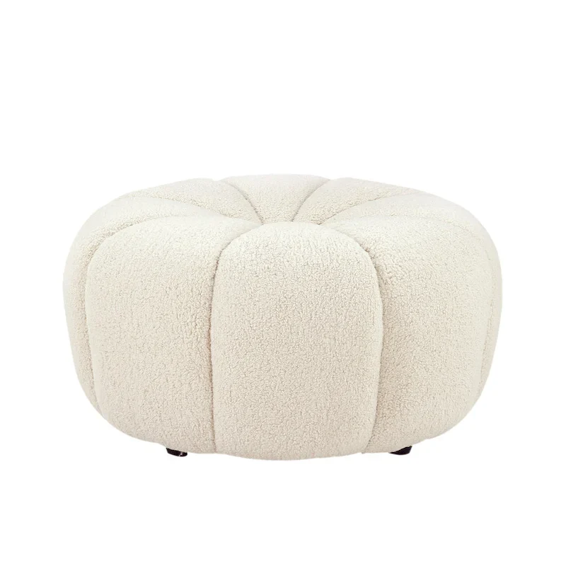 Pasargad Home Noho Pompeii Boucle Ottoman, Cream