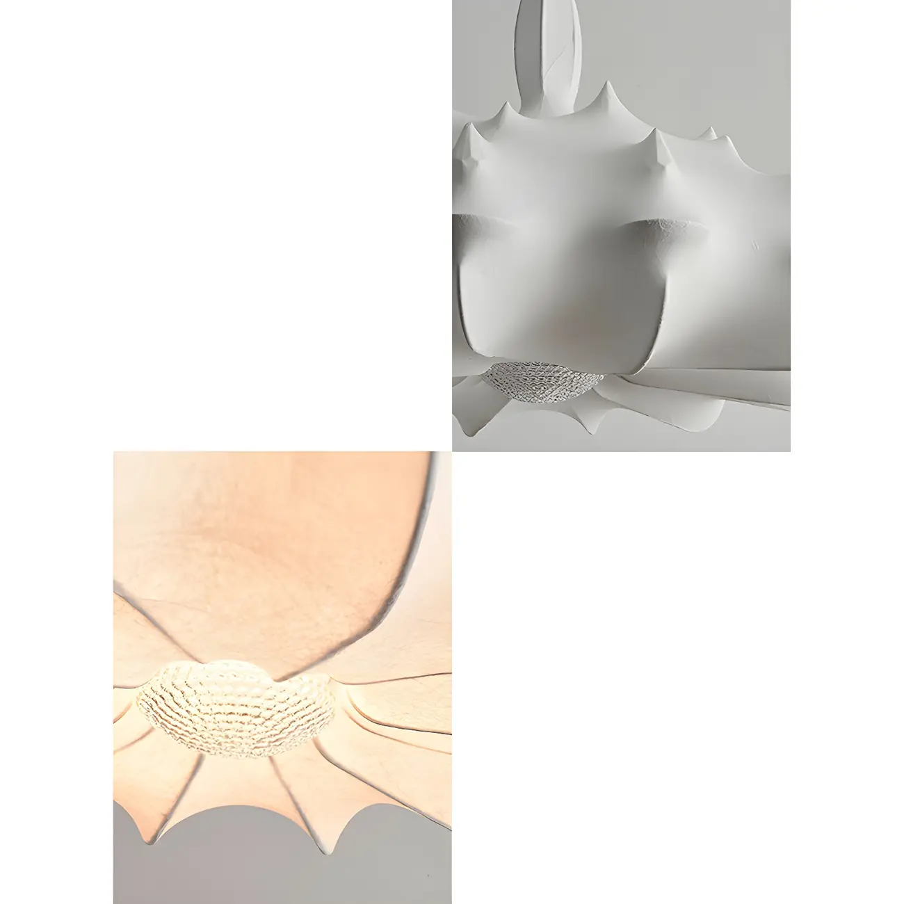 Modern White Flower-Shaped Drum Chandelier Height Adjustable