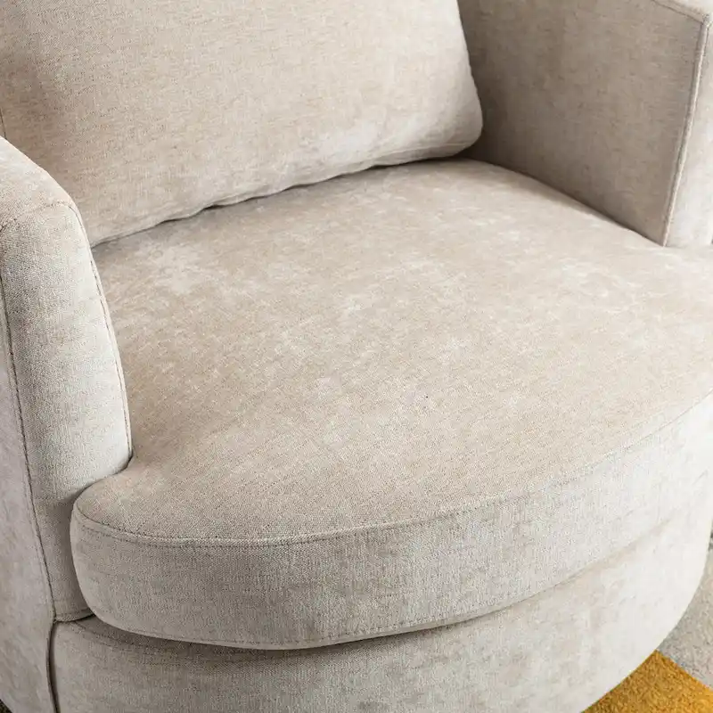 Modern Upholstered Swivel Barrel Chair(Set Of 2)