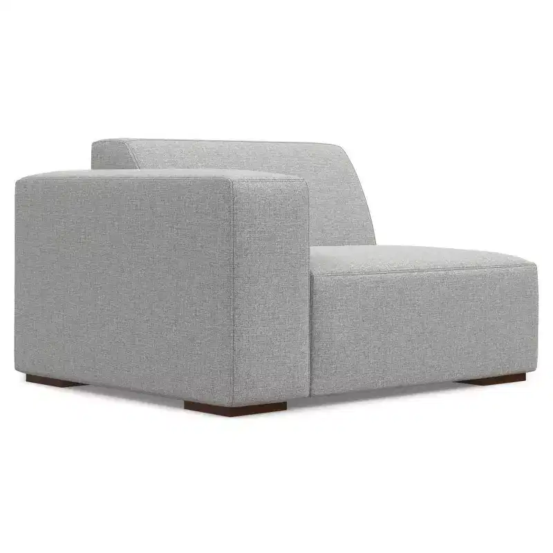 WyndenHall Biggs Right Sectional and Ottoman Pale Gray