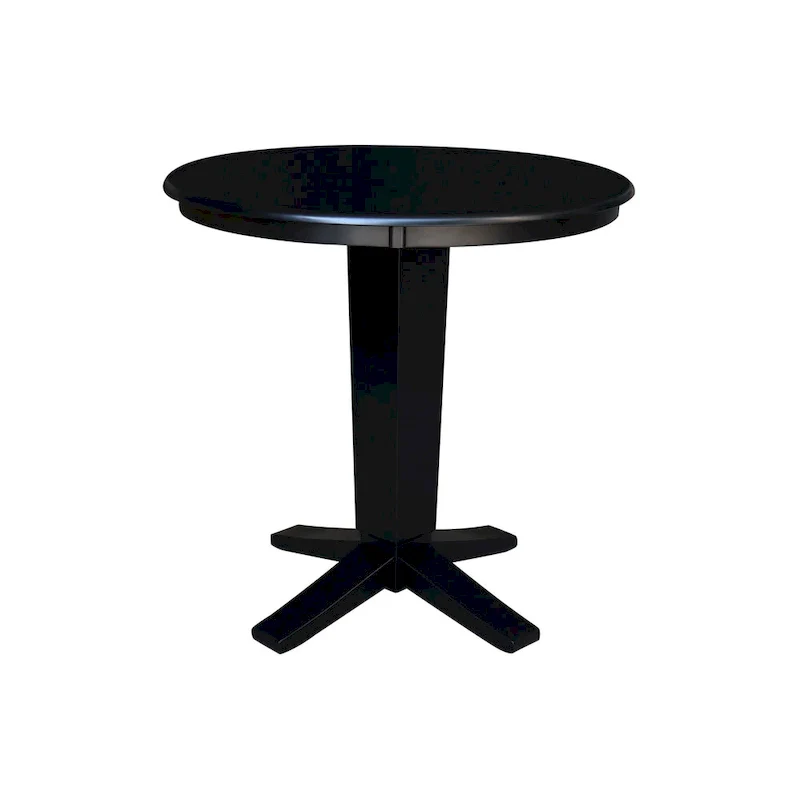 36 in Solid Wood Round Top Counter Height Pedestal Dining Table