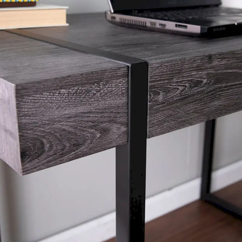 SEI Furniture Hackney Transitional Black Wood Desk
