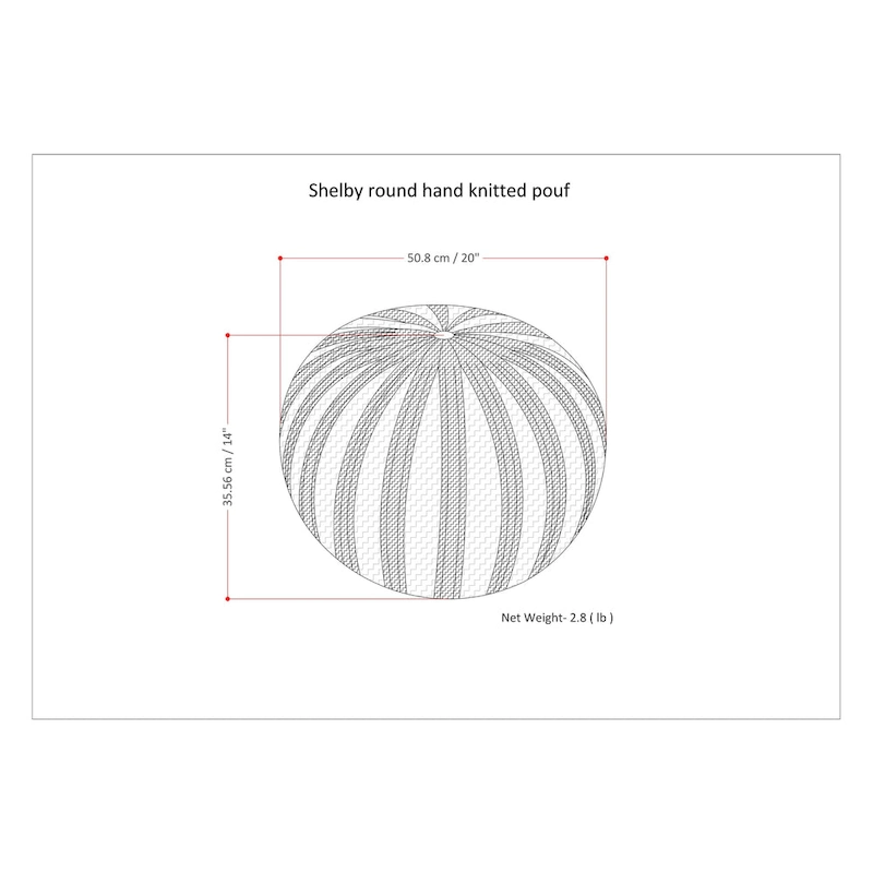 WYNDENHALL Grandville Boho Round Hand Knit Pouf