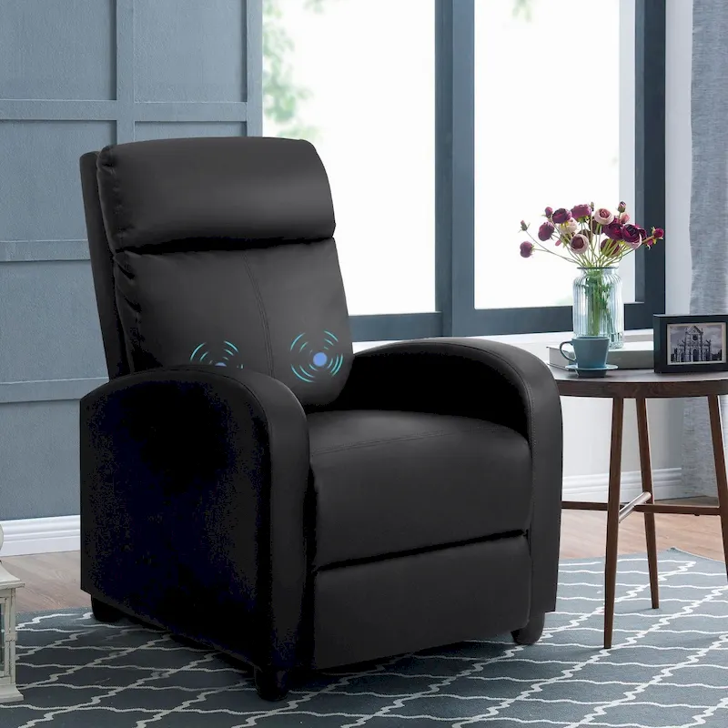 Homall Massage Recliner PU Faux Leather Home Theater Recliner with Padded Seat