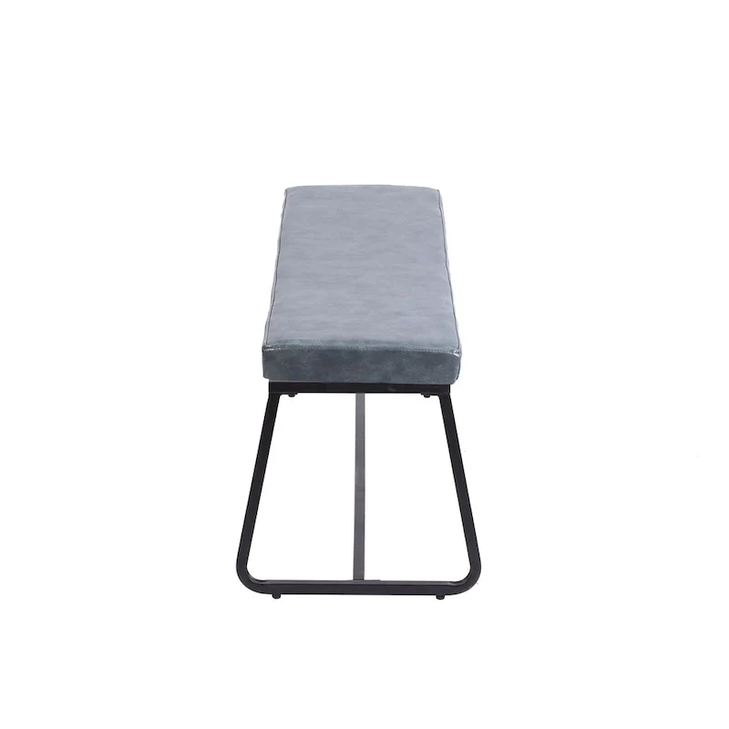 Home Remy Entryway Bench, PU Leather Upholstery, Iron Legs