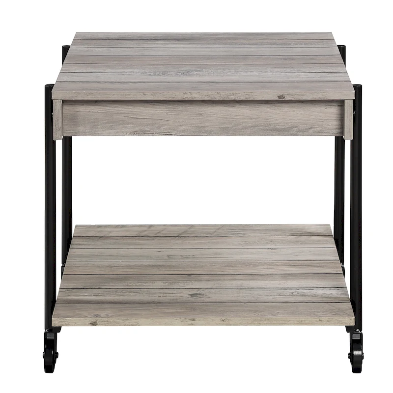 Hyssop Farmhouse 24-inch Steel 1-Shelf End Table by Furniture of America