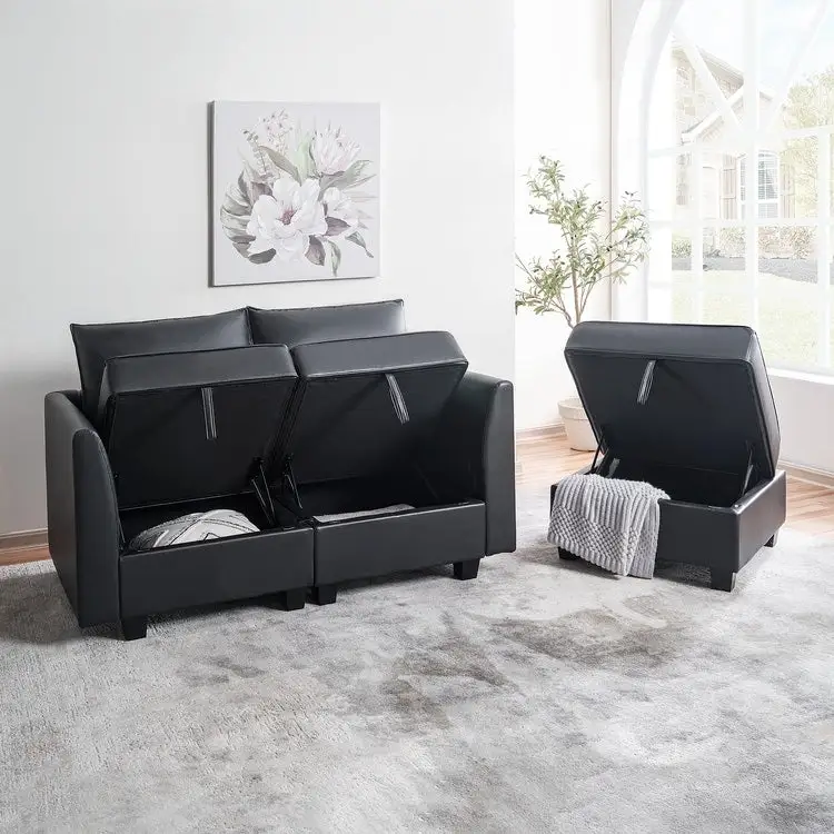 Modern DIY Convertible Modular Sectional Ultimate Sofa Collection - Optional Ottoman Middle and Armrest Modules