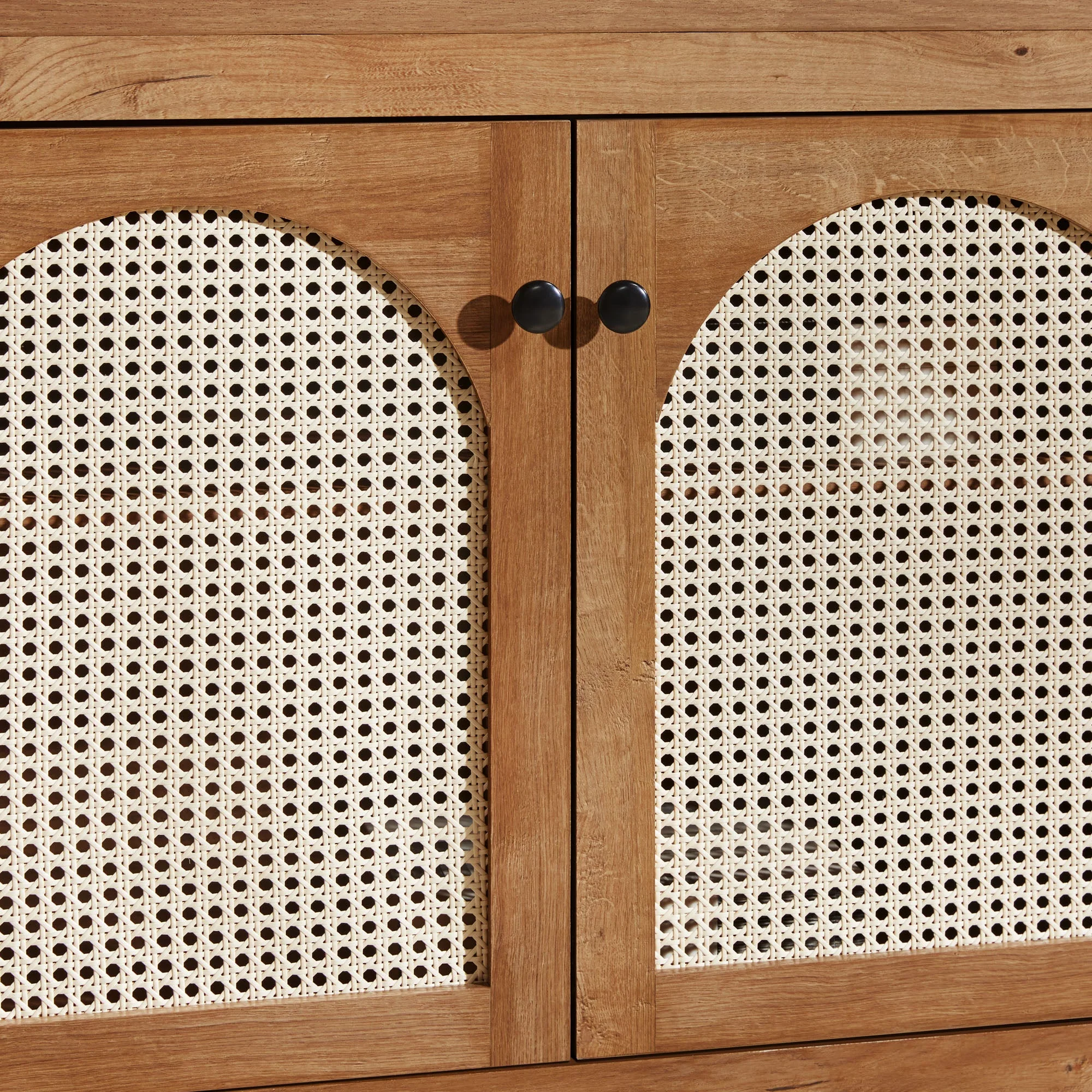 Sasha Contemporary TV Stand and Sideboard with Rattan Doors for up to 80 TV