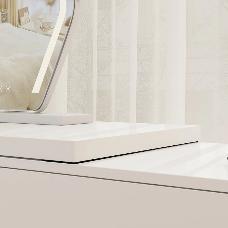 Makeup Desk Rotating Dresser and Desk 6 Drawer Dresser Vanity Makeup