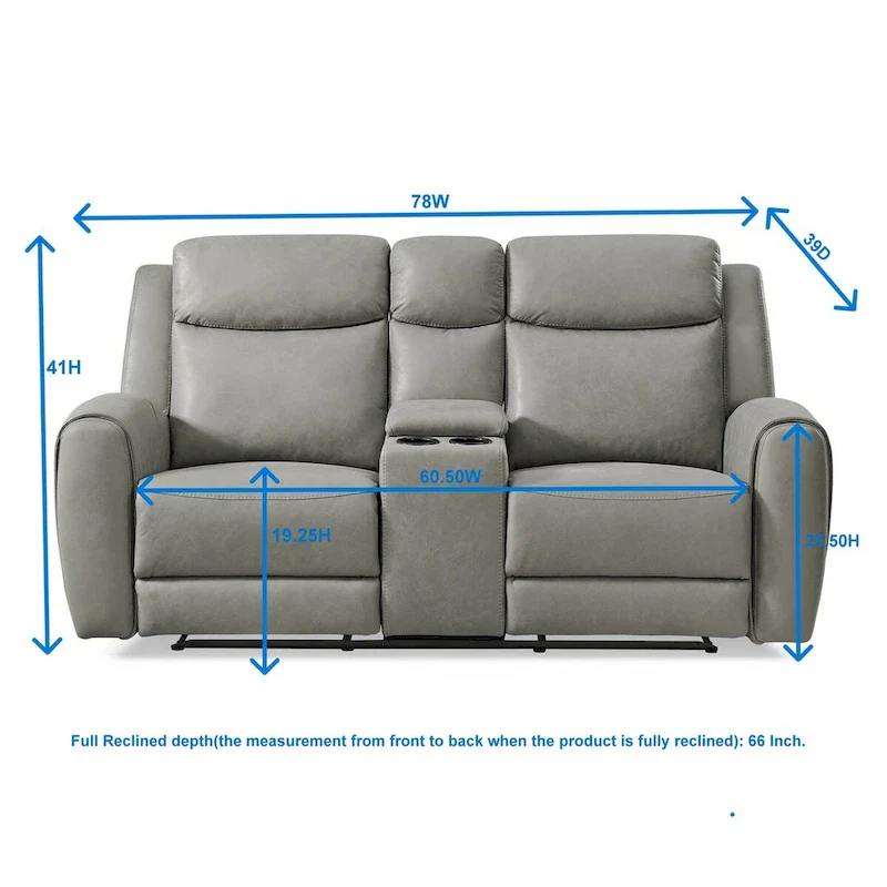 2-Piece Transitional Reclining Set, Gray