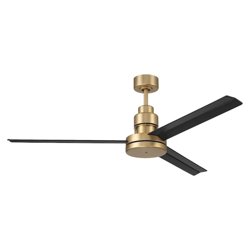 Craftmade Mondo 54  Indoor Dual Mount 6-Speed Satin Brass/Flat Black Finish Ceiling Fan with Remote/Wall Controls Included