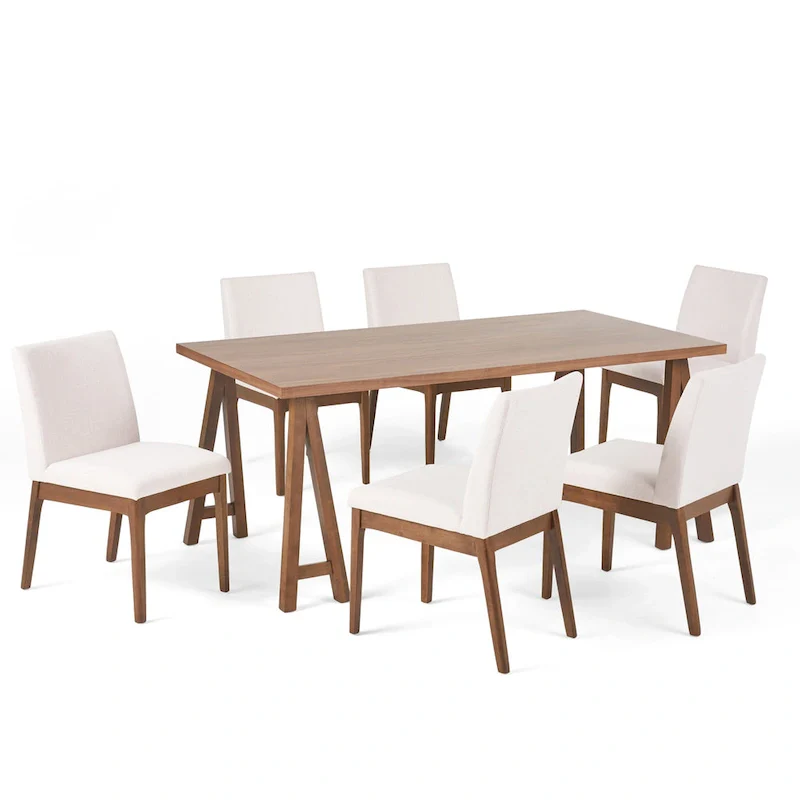 Kwame Mid-Century Modern 7 Piece Dining Set by Christopher Knight Home