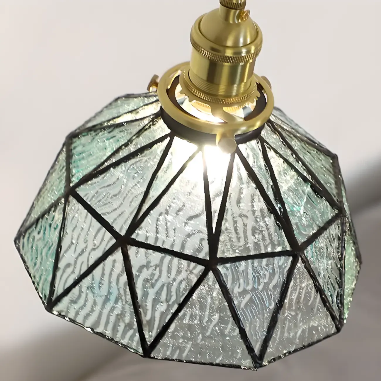 Modern Geometric Glass LED Hanging Pendant Light