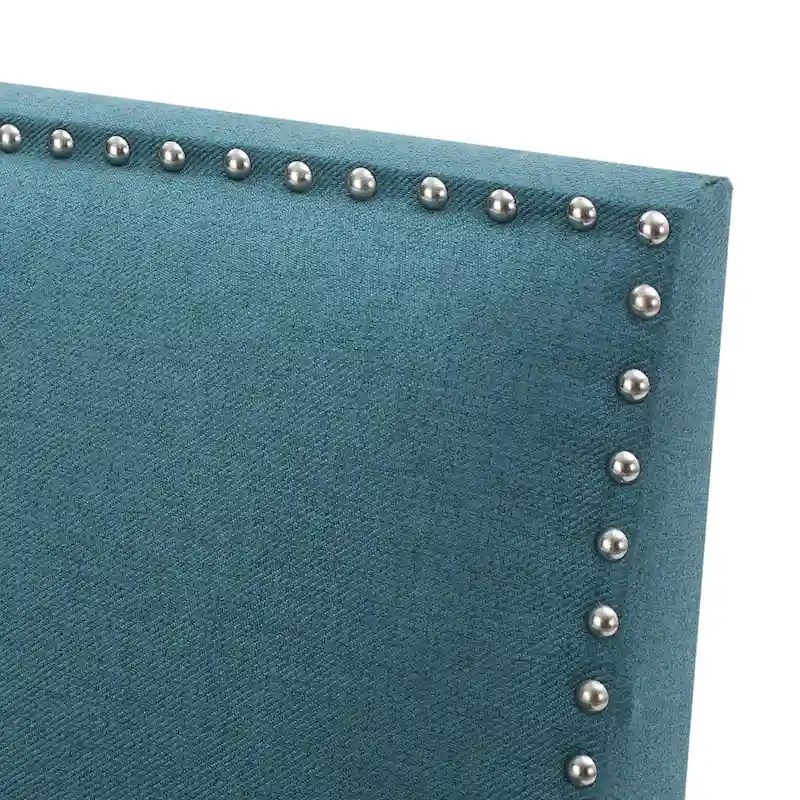 Studded Fabric Club Chair – Light Blue / Teal / Grey, Single Seat