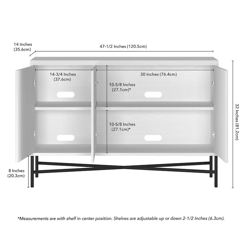 Brighton 48 Wide Rectangular Buffet Table - 47.5 Wide