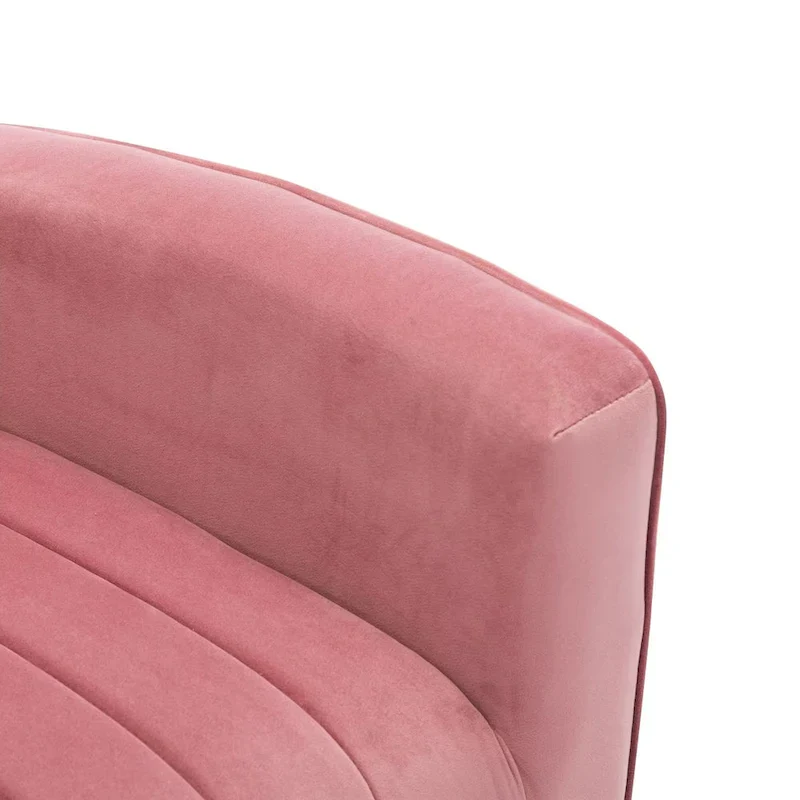 Velvet Comfy Accent Chair Cozy Arm Chair with Wingback and Gold Metal Legs