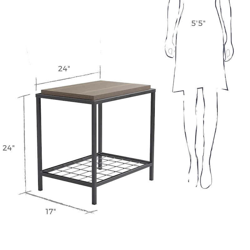 Brookside Ruby Wood and Metal Coffee and End Tables