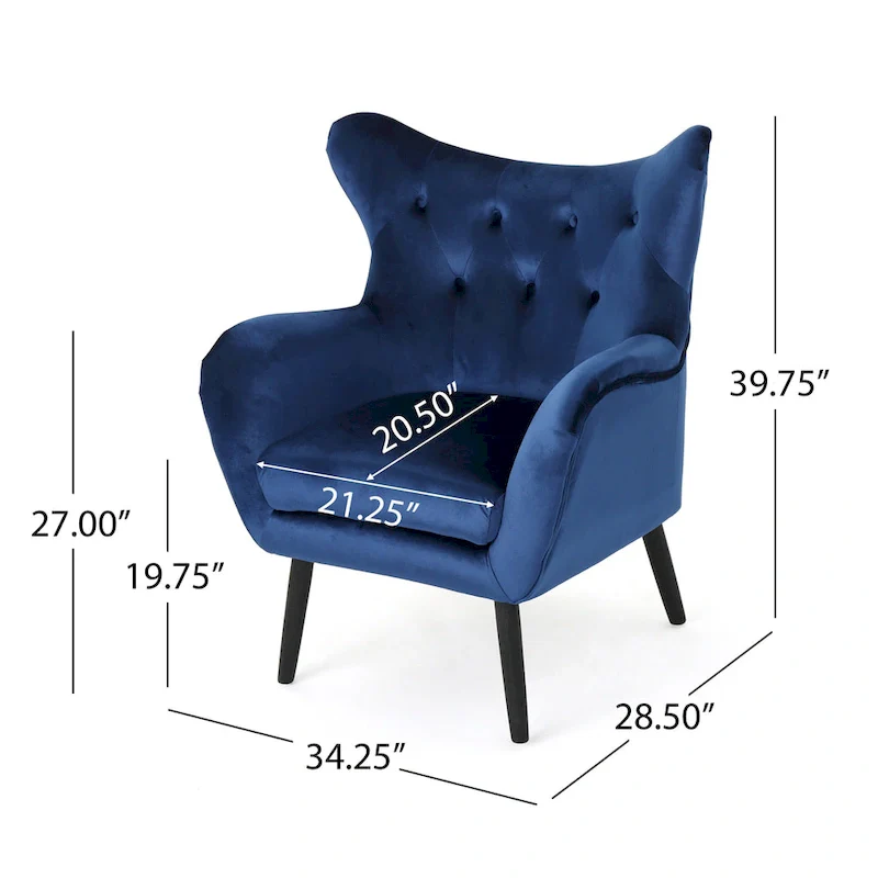34.25  Velvet Wingback Arm Chair