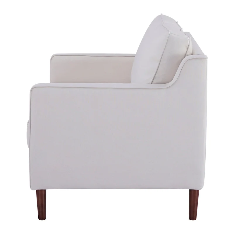 Sedona Modern Loveseat Sofa, Faux Linen / Vegan Leather Couch - N/A