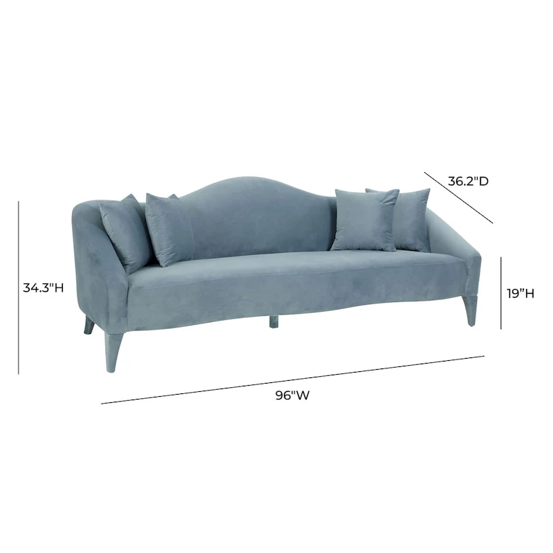 Velvet Sofa - 96W x 36.2D x 34.3H - 96W x 36.2D x 34.3H
