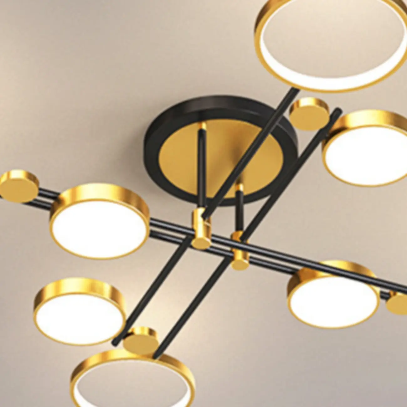 Modish Geometric Circular Dimmable Semi Flush LED Ceiling Light