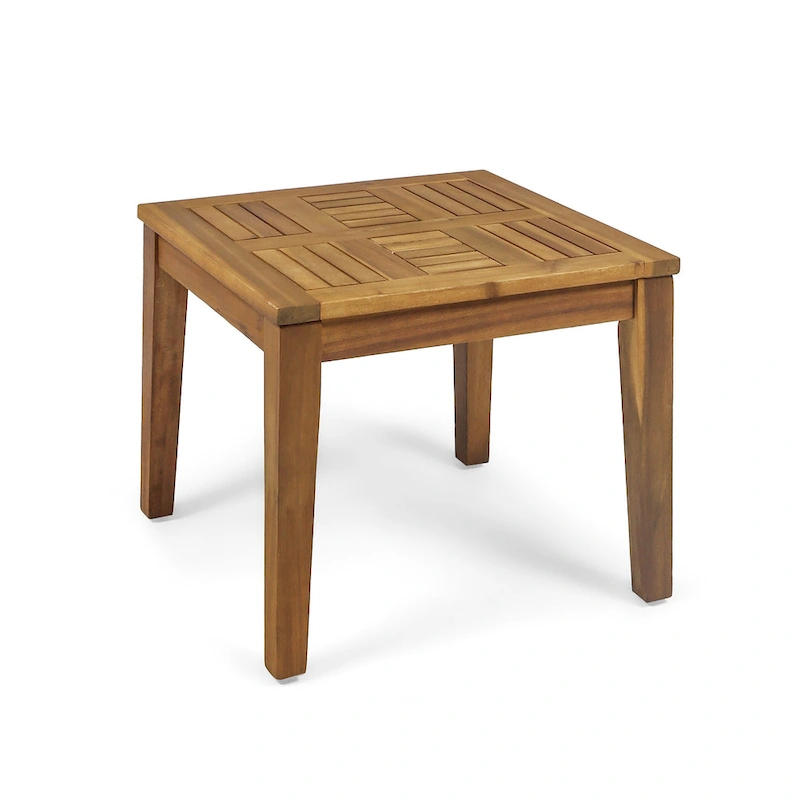 Hampton Wood Side Table in Natural Acacia Wood